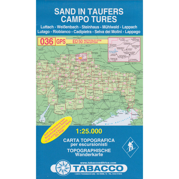 TABACCO 036 SAND IN TAUFERS Wanderkarte TABACCO EDITRICE