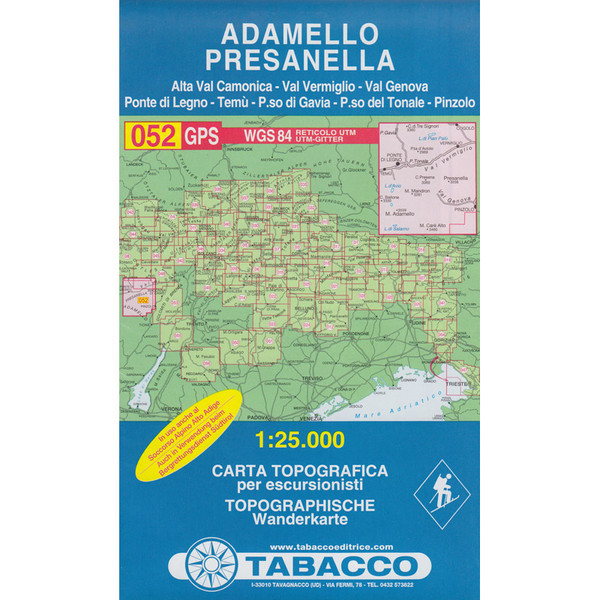 TABACCO 052 ADAMELLO-PRESANELLA Wanderkarte TABACCO EDITRICE