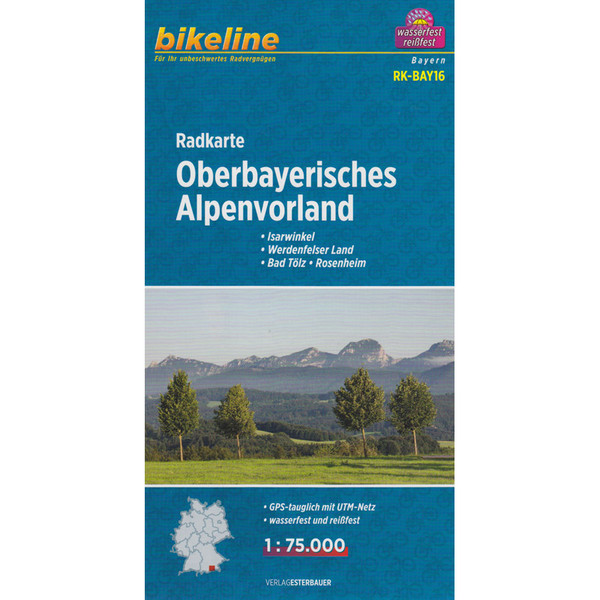 BIKELINE RK OBERBAYERISCHES ALPENVORLAND Fahrradkarte NOPUBLISHER