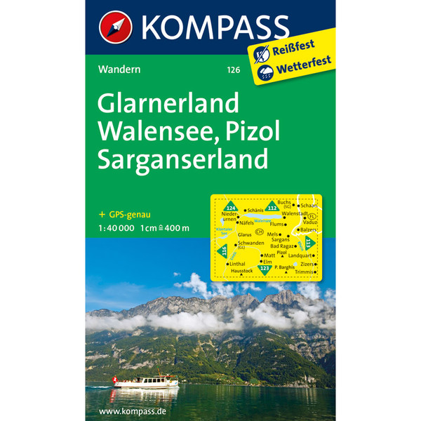 KOKA-126 GLARNERLAND - WALENSEE Wanderkarte NOPUBLISHER