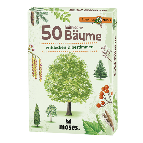 Moses Verlag EXPEDITION NATUR 50 HEIMISCHE BÄUME Reisespiel NOPUBLISHER