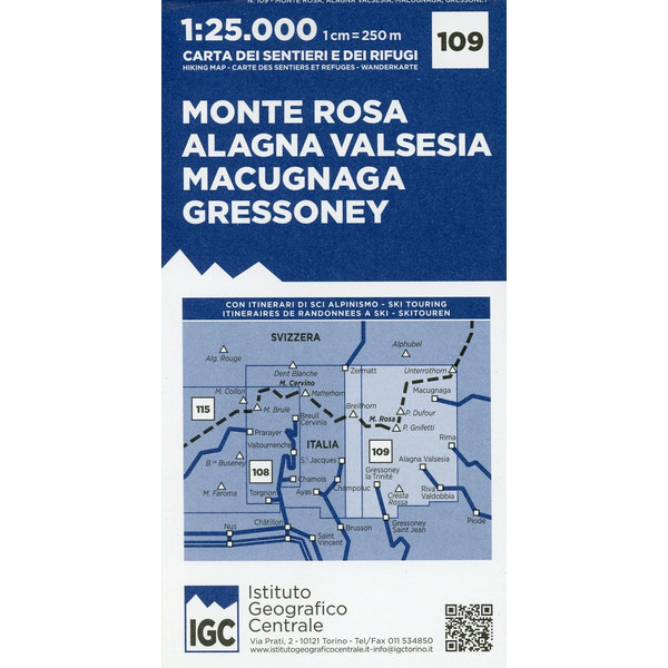 Wanderkarte 109 Monte Rosa 1:25 000 Wanderkarte NOPUBLISHER