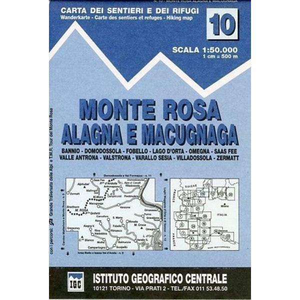 IGC Italien 1 : 50 000 Wanderkarte 10 Monte Rosa Wanderkarte NOPUBLISHER