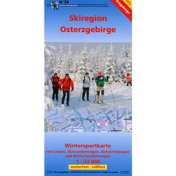 Wintersportkarte Skiregion Osterzgebirge 1:33 000 Winterwanderkarte NOCOLOR