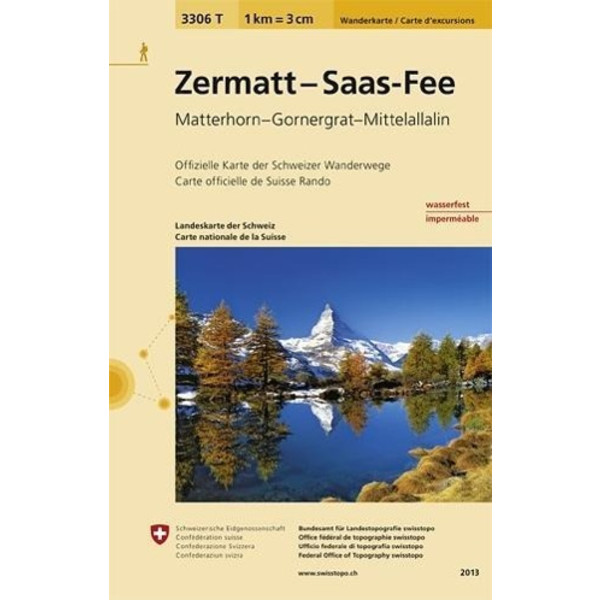 Swisstopo 1 : 33 333 Zermatt - Saas Fee Wanderkarte NOPUBLISHER