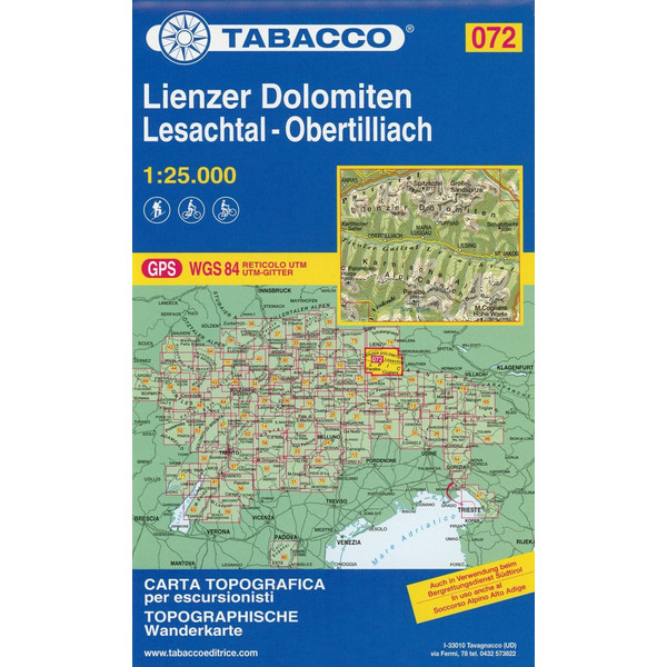 Tabacco Wandern 1 : 25 000 Lienzer Dolomiten -Lesachtal-Obertilliach-Lienz Wanderkarte NOPUBLISHER