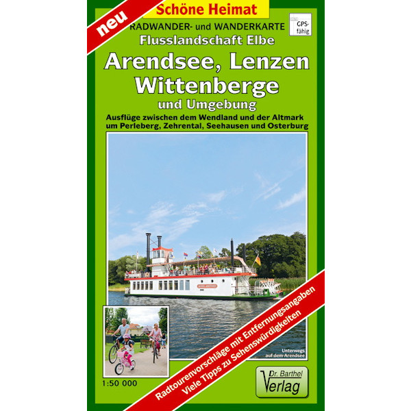 Radwander- und Wanderkarte Flusslandschaft Elbe, Wittenberge, Arendsee, Lenzen und Umgebung 1 : 50 000 Fahrradkarte NOPUBLISHER