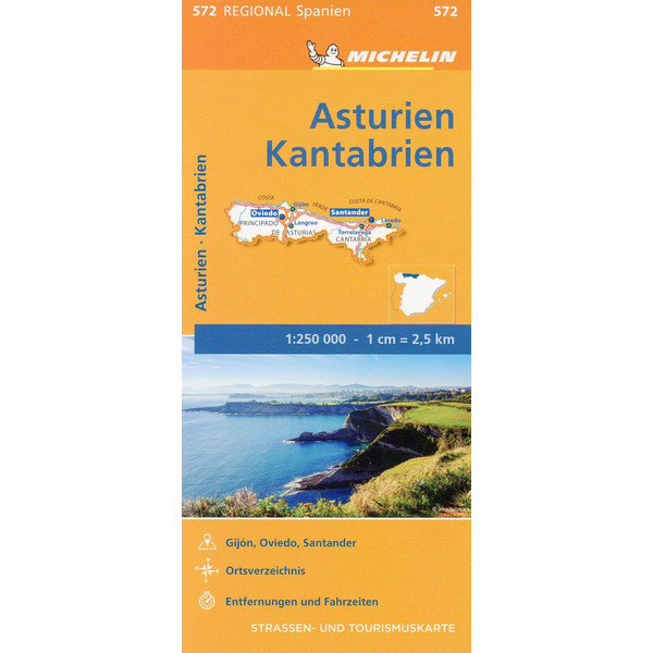Michelin Asturien, Kantabrien. Straßen- und Tourismuskarte 1:250.000 Straßenkarte NOPUBLISHER