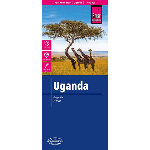 Reise Know-How Landkarte Uganda (1:600.000) Straßenkarte NOPUBLISHER