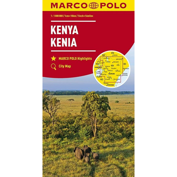 MARCO POLO Länderkarte Kenia 1:1 000 000 Straßenkarte NOPUBLISHER