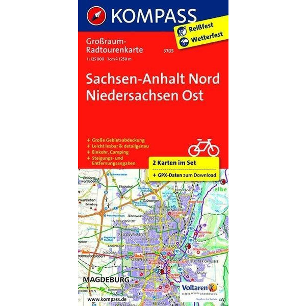Sachsen-Anhalt Nord - Niedersachsen Ost. Großraum-Radtourenkarte 1 : 125 000 Fahrradkarte NOPUBLISHER