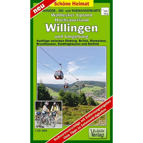 Wander-, Ski- und Radwanderkarte Waldecker Upland, Hochsauerland, Willingen und Umgebung 1:30 000 Wanderkarte NOPUBLISHER