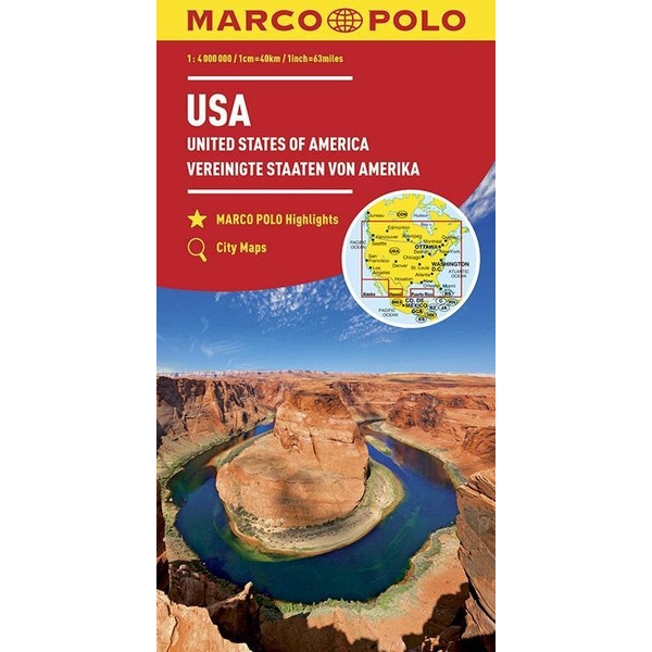 MARCO POLO Kontinentalkarte USA 1:4 000 000 Straßenkarte NOPUBLISHER