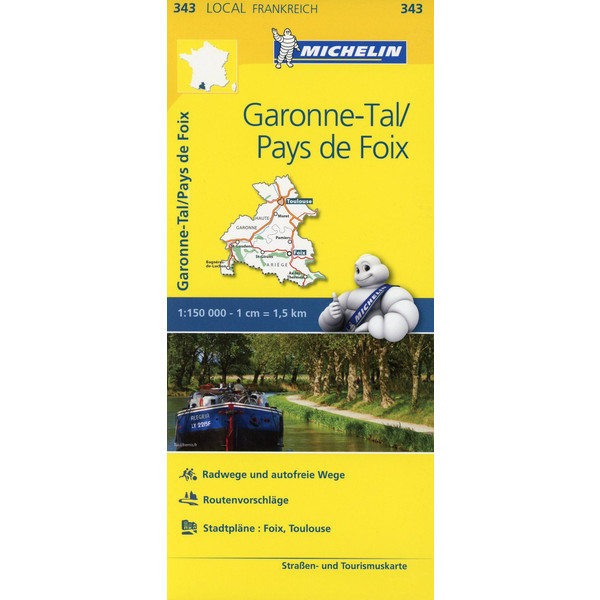  Michelin Garonne-Tal - Pays de Foix 1 : 150 000 - Straßenkarte