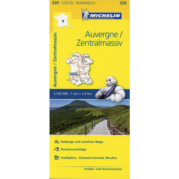  Michelin Auvergne - Zentralmassiv - Straßenkarte