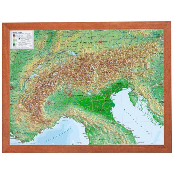Relief Alpen 1:2.4MIO mit Holzrahmen Karte NOPUBLISHER