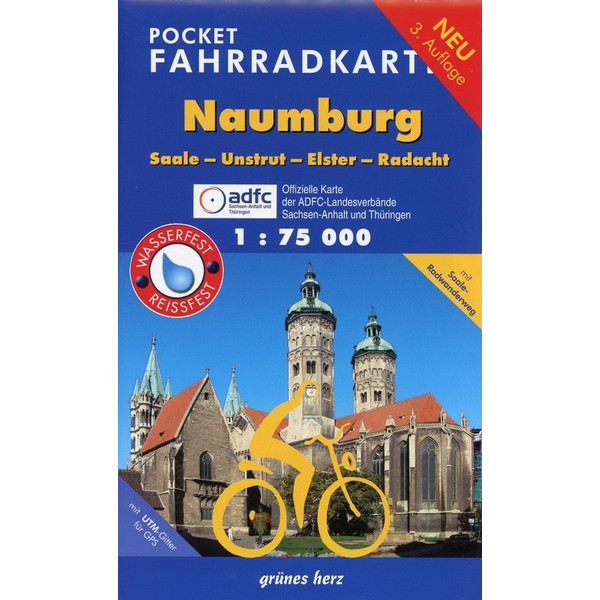 Pocket-Fahrradkarte Naumburg, Saale-Unstrut-Elster-Radacht 1:75.000 Fahrradkarte NOPUBLISHER