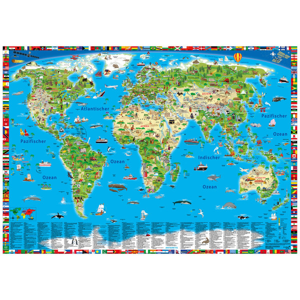 Erlebnis illustrierte Weltkarte Planokarte Karte NOPUBLISHER