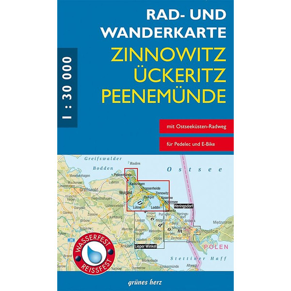 Zinnowitz, Ückeritz, Peenemünde 1 : 30 000 Rad- und Wanderkarte NOPUBLISHER