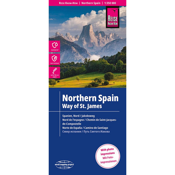 Reise Know-How Landkarte Spanien Nord/Jakobsweg 1 : 350.000 Straßenkarte NOPUBLISHER