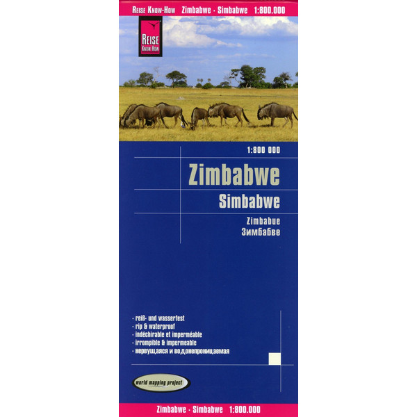  Reise Know-How Landkarte Simbabwe  1 : 800.000 - Straßenkarte