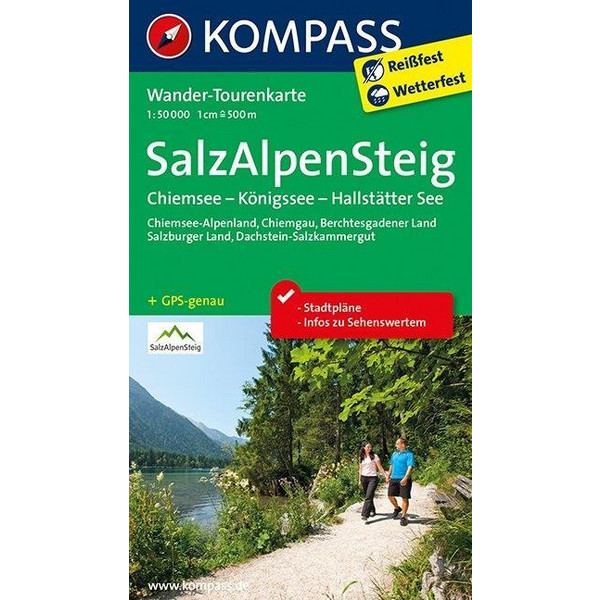 Salz-Alpen-Steig - Chiemsee - Königssee - Hallstätter See 1 : 50 000 Wanderkarte NOPUBLISHER