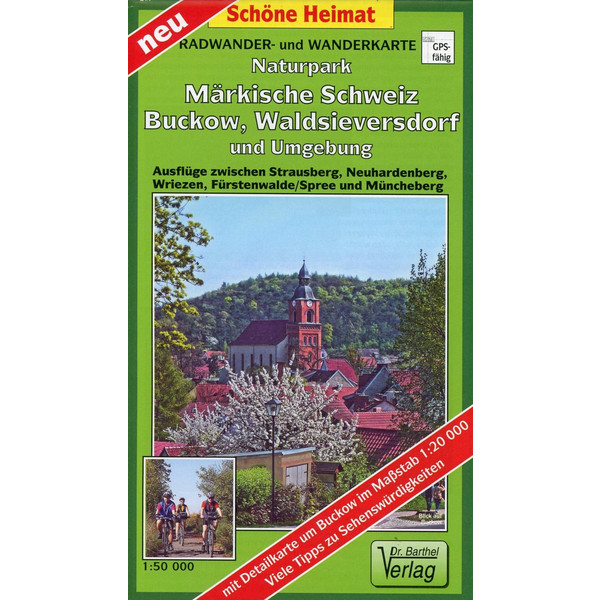 Radwander- und Wanderkarte Naturpark Märkische Schweiz, Buckow, Waldsieversdorf  und Umgebung 1 : 50 000 Wanderkarte NOPUBLISHER