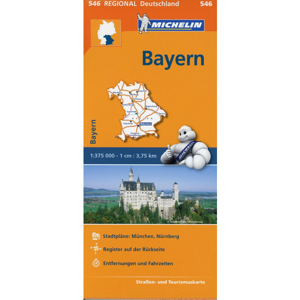  Michelin Regionalkarte Bayern 1 : 375 000 - Straßenkarte
