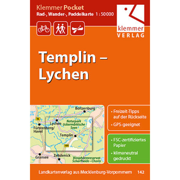 TEMPLIN - LYCHEN RAD-, WANDER- UND PADDELKARTE Karte NOPUBLISHER