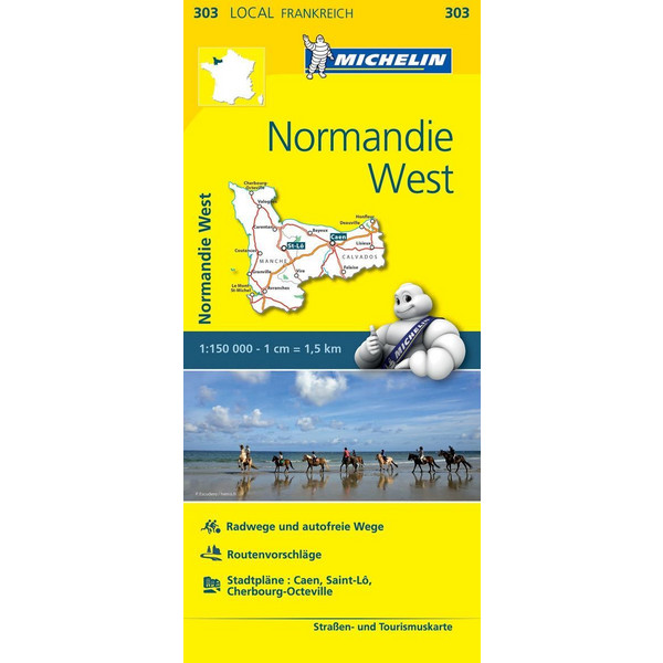 Michelin Localkarte Normandie West 1 : 150 000 Straßenkarte NOPUBLISHER