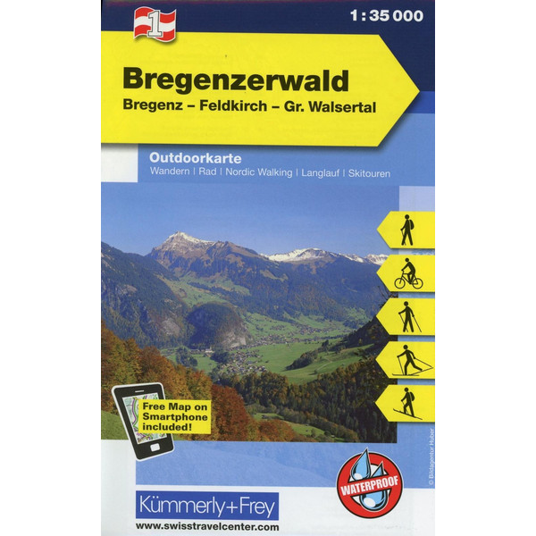 KuF Österreich Outdoorkarte 01 Bregenzerwald 1 : 35 000 Wanderkarte NOPUBLISHER