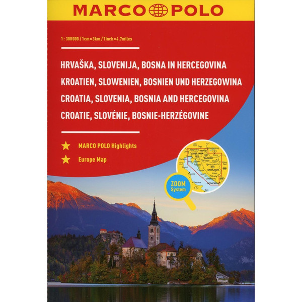 MARCO POLO Reiseatlas Kroatien, Slowenien, Bosnien und Herzegowina 1 : 300.000 Straßenkarte NOPUBLISHER