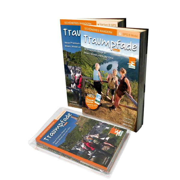 Traumpfade Geschenk-Set. Zwei Bände mit 37 Top-Touren an Rhein, Mosel und in der Eifel. Detail-Karten, GPS-Daten und Höhenprofile. Wanderführer IDEE MEDIA GMBH