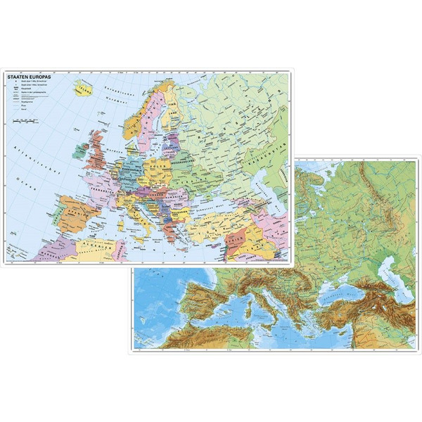 EUROPA PHYSISCH / POLITISCH. DUO-SCHREIB Karte NOPUBLISHER
