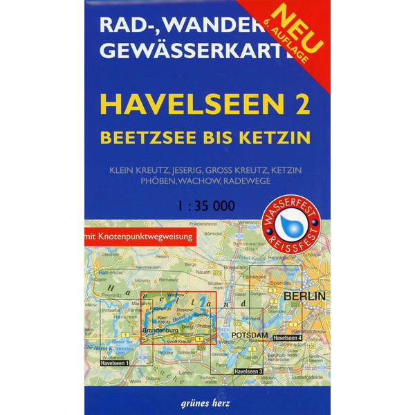 Rad-, Wander- und Gewässerkarte Havelseen 2: Beetzsee bis Ketzin Fahrradkarte NOPUBLISHER