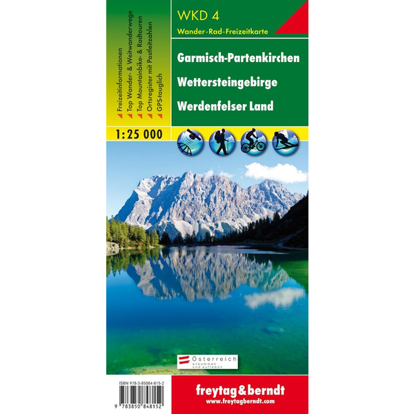 Garmisch-Partenkirchen: Wettersteingebirge, Werdenfelser Land 1 : 25 000 Fahrradkarte FREYTAG + BERNDT
