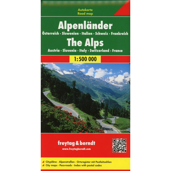 Alpenländer - Österreich - Slowenien - Italien - Schweiz - Frankreich, Autokarte 1:500.000 Straßenkarte FREYTAG + BERNDT