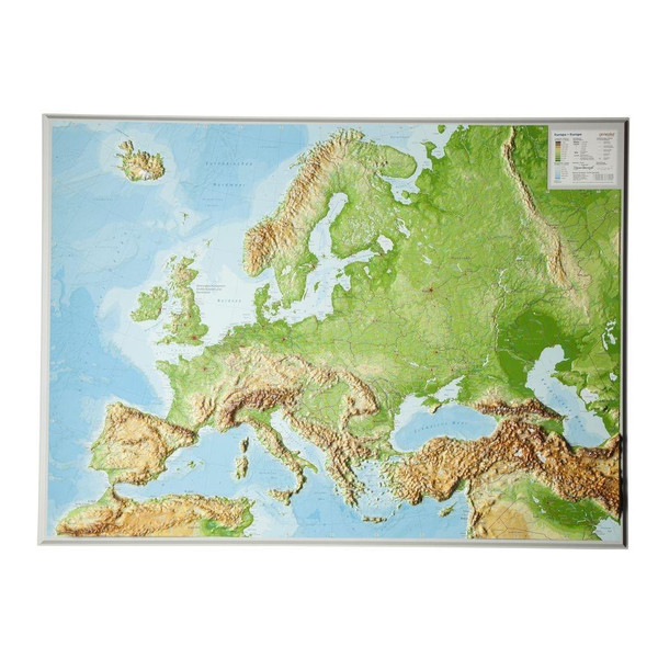 Reliefkarte Europa Gross 1 : 8 000 000 Karte GEORELIEF GBR