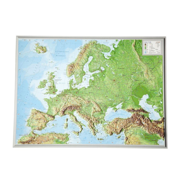 Reliefkarte Europa klein 1 : 16 000 000 Karte GEORELIEF GBR