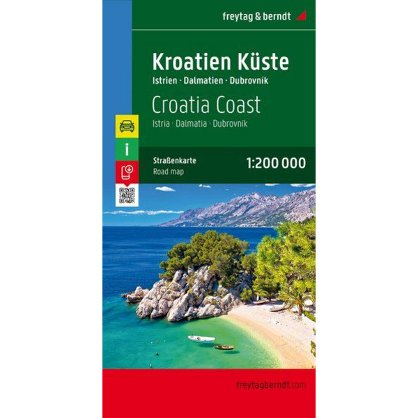  Kroatien Küste, Istrien - Dalmatien - Dubrovnik 1 : 200 000 Autokarte - Straßenkarte