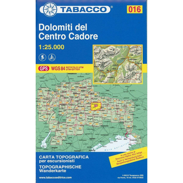 Tabacco Wandern 1 : 25 000 Dolomiti del Centro Cadore - Wanderkarte