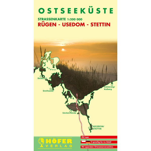  Höfer DE025. Ostseeküste. Rügen-Usedom-Stettin 1 : 200 000. Straßenkarte - Straßenkarte