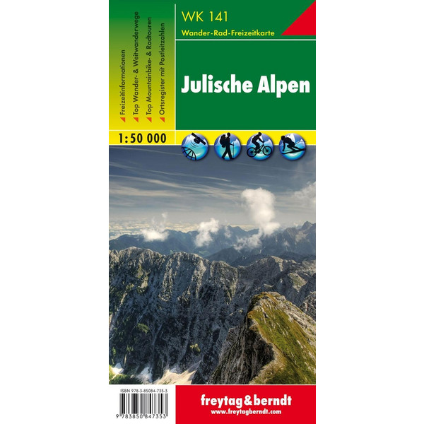 Julische Alpen 1 : 50 000. WK 141 Straßenkarte FREYTAG + BERNDT