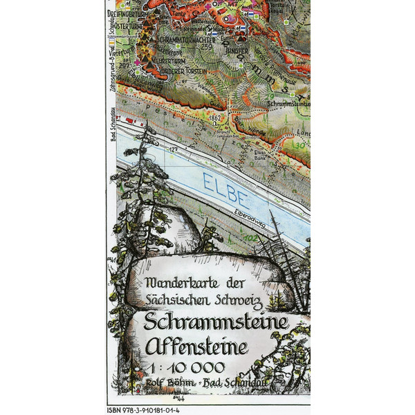 Schrammsteine·Affensteine 1 : 10 000 Wanderkarte ROLF BÖHM VERLAG