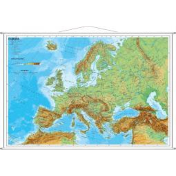 Europa physisch im Miniformat. Wandkarte mit Metallleiste Poster STIEFEL EUROCART GMBH