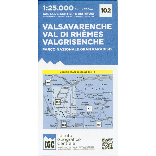IGC Italien 1 : 25 000 Wanderkarte 102 Valsavarenche Wanderkarte ISTITUTO GEOGRAFICO CENTRALE