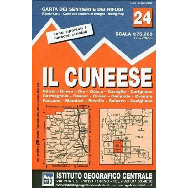 IGC Italien 1 : 75 000 Wanderkarte 24 Il Cuneese Wanderkarte ISTITUTO GEOGRAFICO CENTRALE