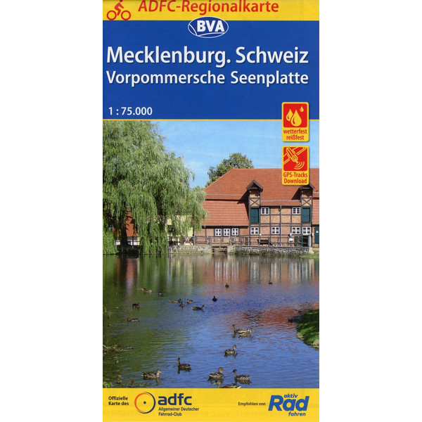 ADFC-Regionalkarte Mecklenburgische Schweiz Vorpommersche Seenplatte 1:75.000 Fahrradkarte BVA BIELEFELDER VERLAG