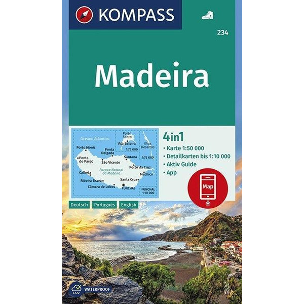 Madeira 1:50 000 Wanderkarte KOMPASS KARTEN GMBH