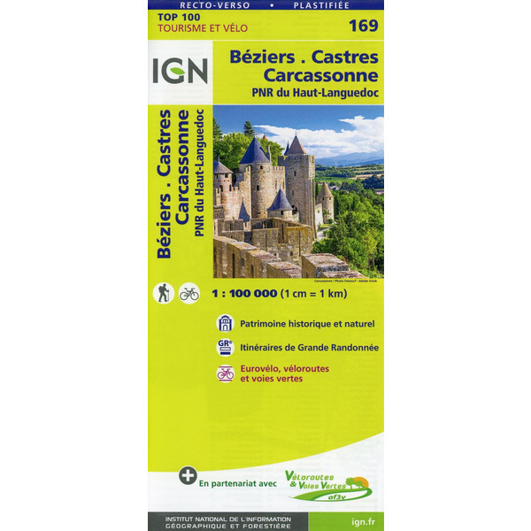 Béziers.Castres.Carcassonne 1:100 000 Wanderkarte IGN FRANKREICH